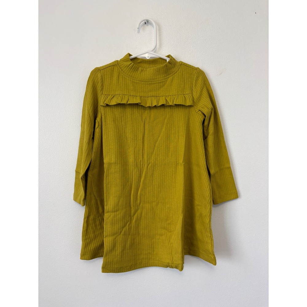 Hanna Andersson Long Sleeve Mock Turtleneck Dress Parakeet Green Size 4 – NWOT - Picture 2 of 4